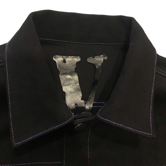 Vlone Black Denim Jacket Purple Size Large - Picture 6 of 8